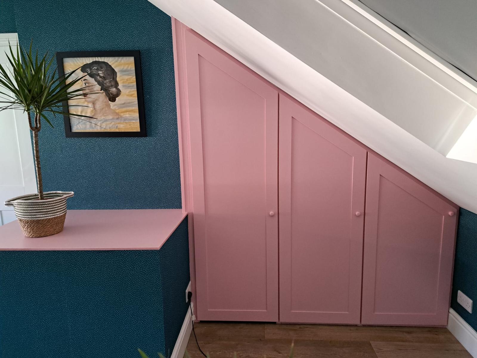 Under-stairs storage, side view